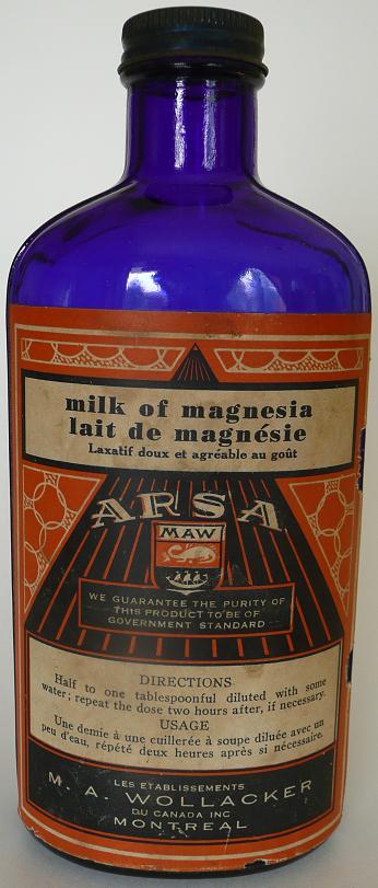 Bouteille de lait de magnésie - Répertoire du patrimoine culturel du Québec