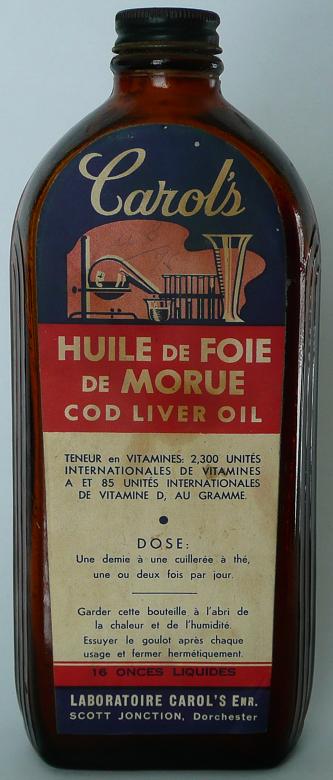 Huile de Foie de Morue, Laboratoire Carol's, Médicaments brevetés